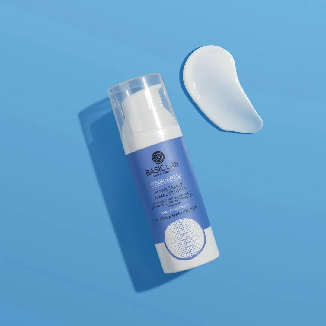 BasicLab Light Moisturizing Cream with Ectoin, 3% Lactobionic Acid, 2% Hyaluronic Acid, Arginine 50ml