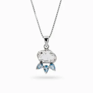 Herkimer Diamond and Blue Topaz Necklace