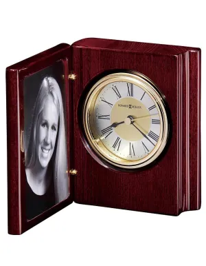 Howard Miller Portrait Book Clock - Rosewood Finish Case - Picture Frame