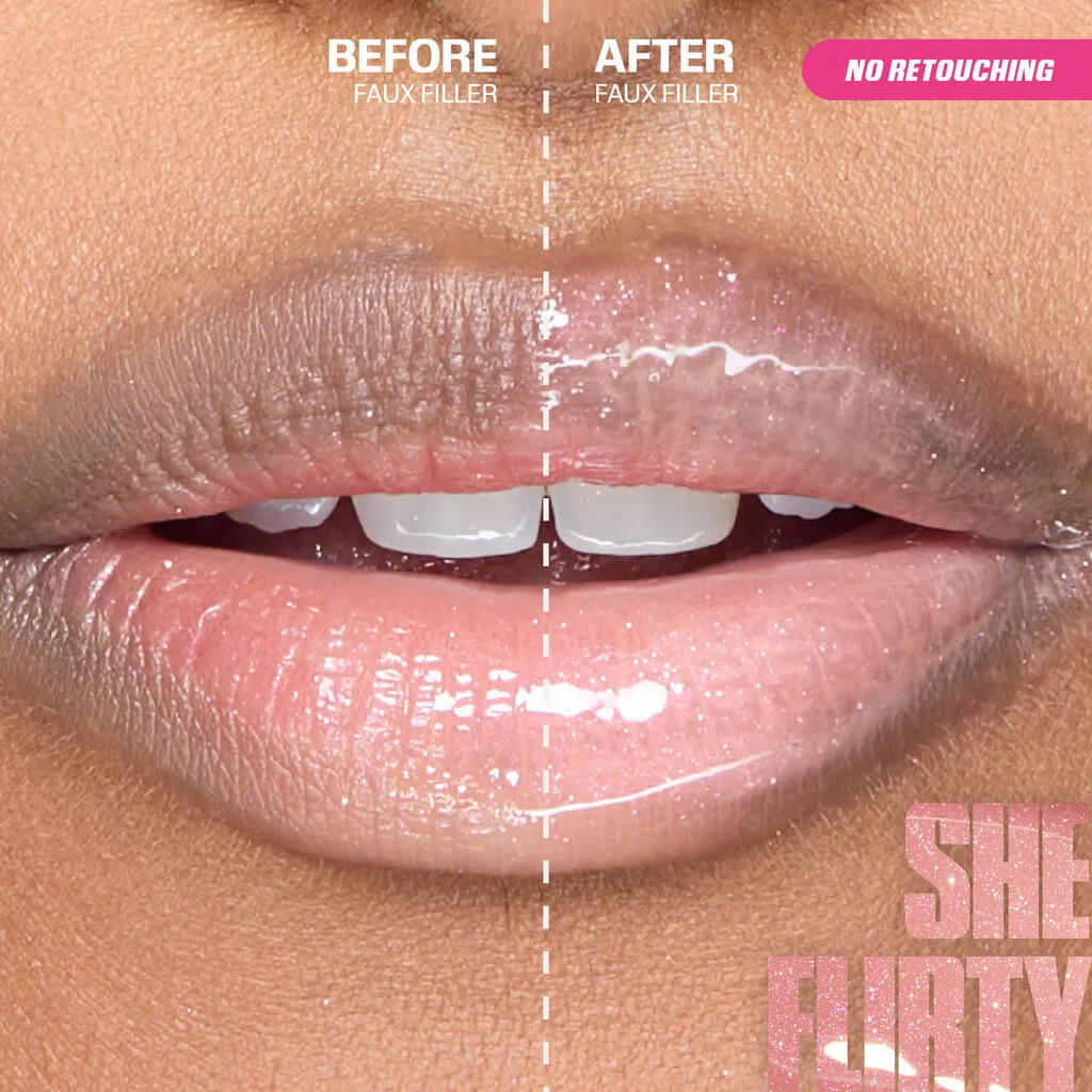 HUDA BEAUTY Icy Nude FAUX FILLER Lip Gloss (SHE FLIRTY)
