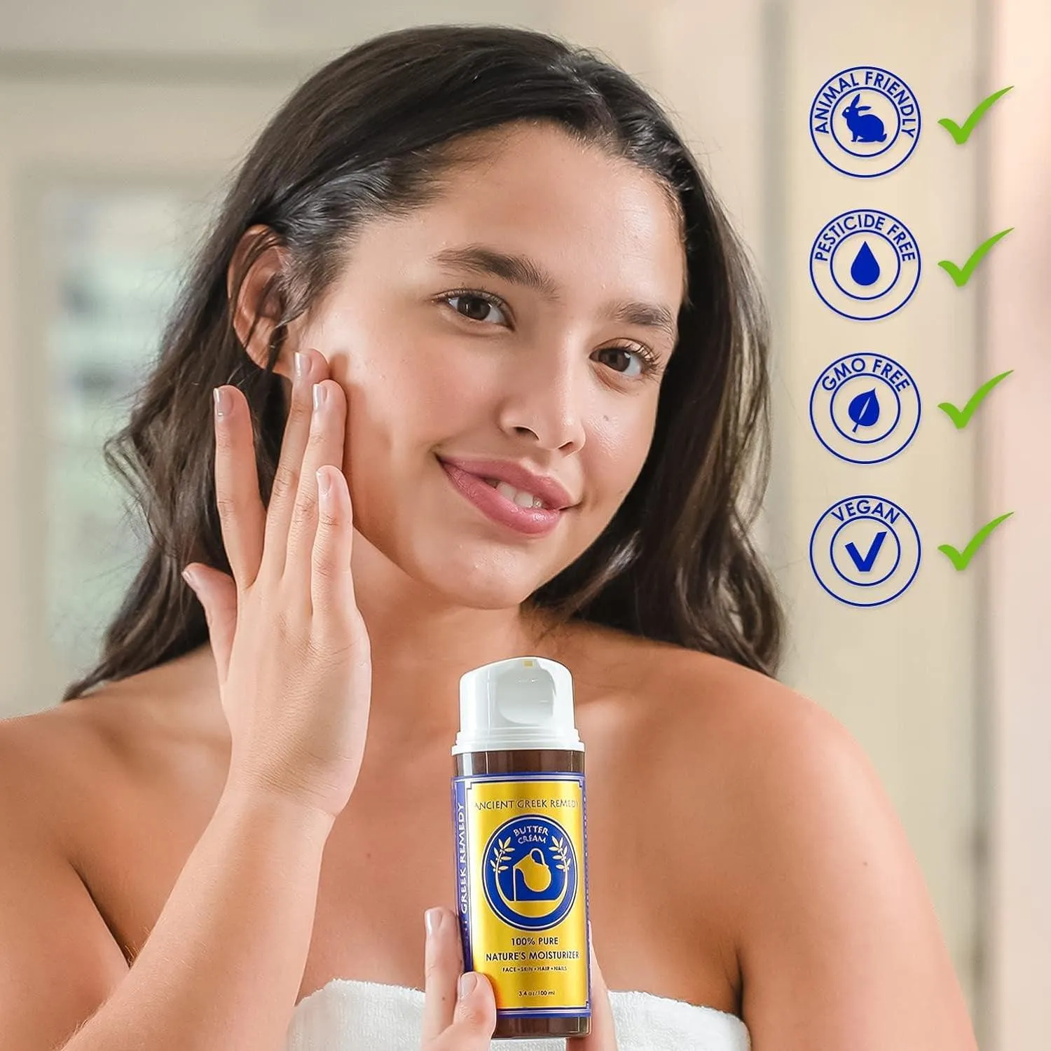Organic anti Aging Face and Body Butter Cream for Dry Skin, Hair, Hands, Cuticle, Nails. Made of Almond, Olive, Jojoba Vitamin E, Lavender Oil. Day and Night Moisturizer for Women and Men