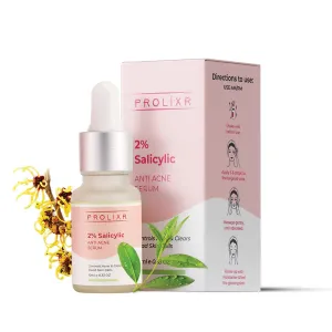 Prolixr 2% Salicylic Anti-Acne Serum - Acne | Blackheads | Open Pores | Marks | Excess Oil | Smoothens Skin | All Skin Types - 10ml (Mini Travel Size)