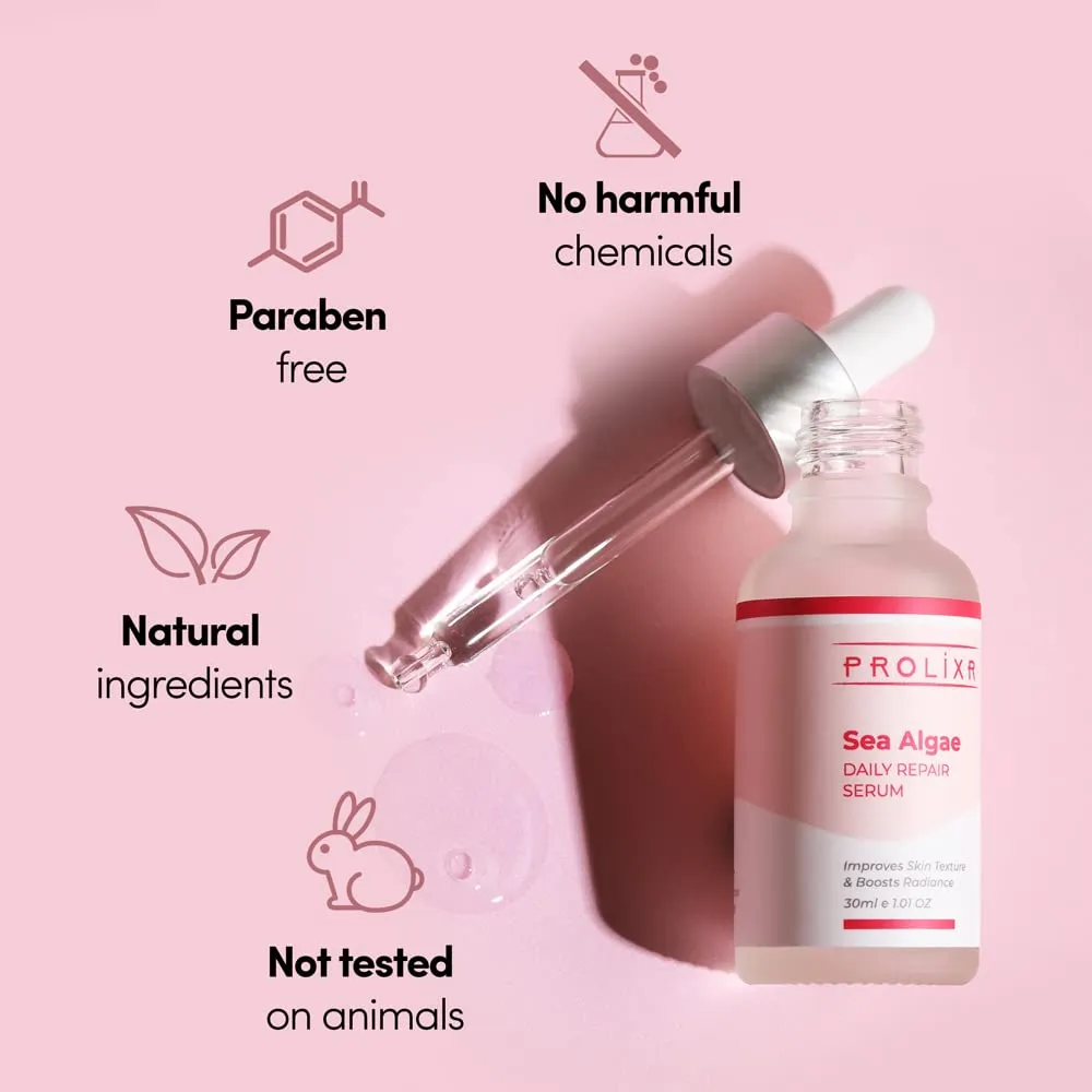 Prolixr Sea Algae Daily Repair Face Serum - Open Pore | Skin Radiance | Hydrates & Clarifies | All Skin Types | (30ml)
