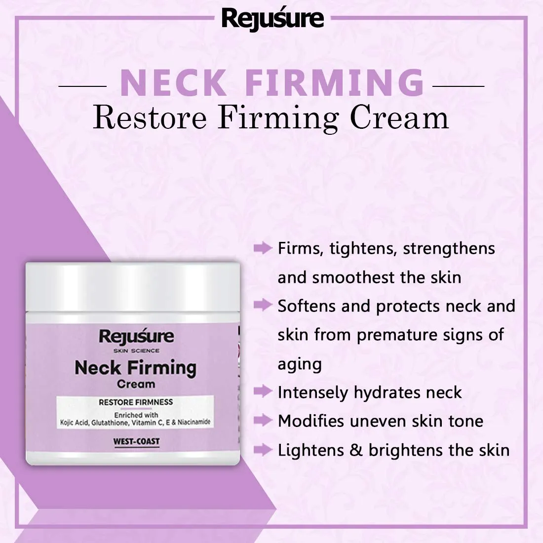 Rejusure Neck Firming Cream – Restore Firmness – 50gm (Pack of 3)