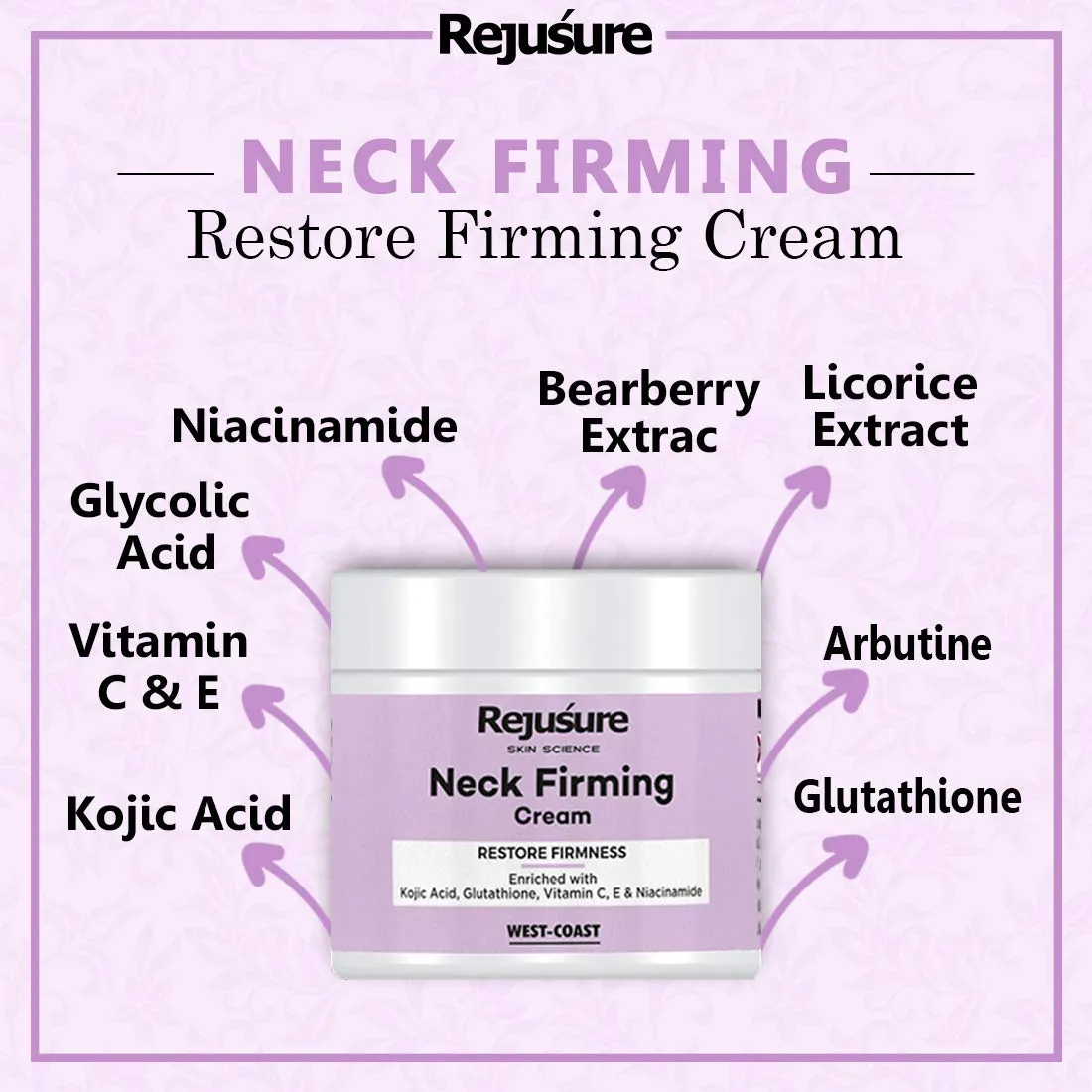 Rejusure Neck Firming Cream – Restore Firmness – 50gm (Pack of 3)