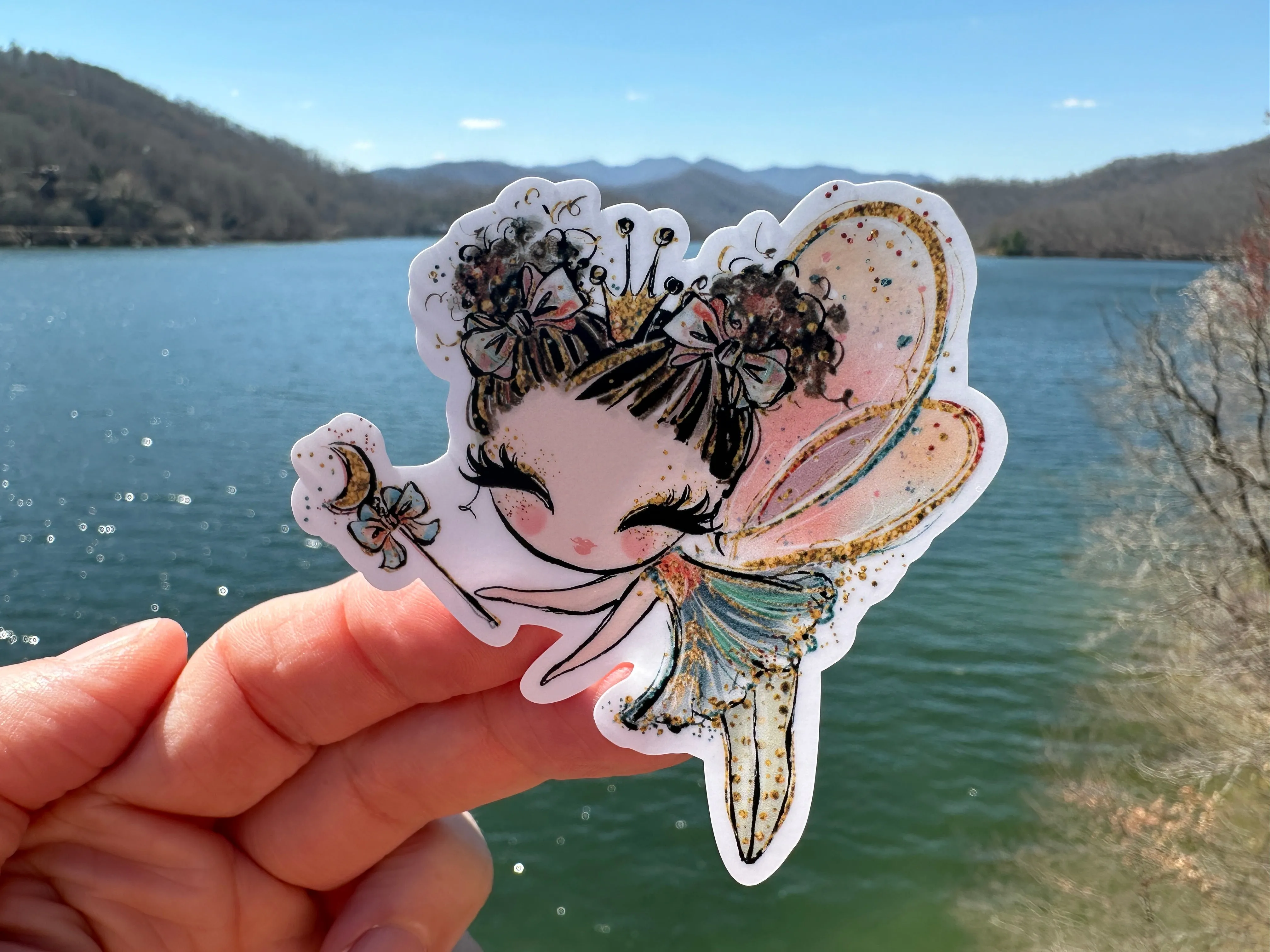 Sticker | 11B | Fall Fairy | Waterproof Vinyl Sticker | White | Clear | Permanent | Removable | Window Cling | Glitter | Holographic