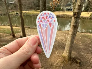 Sticker | 27D | Pastel Crystal | Waterproof Vinyl Sticker | White | Clear | Permanent | Removable | Window Cling | Glitter | Holographic