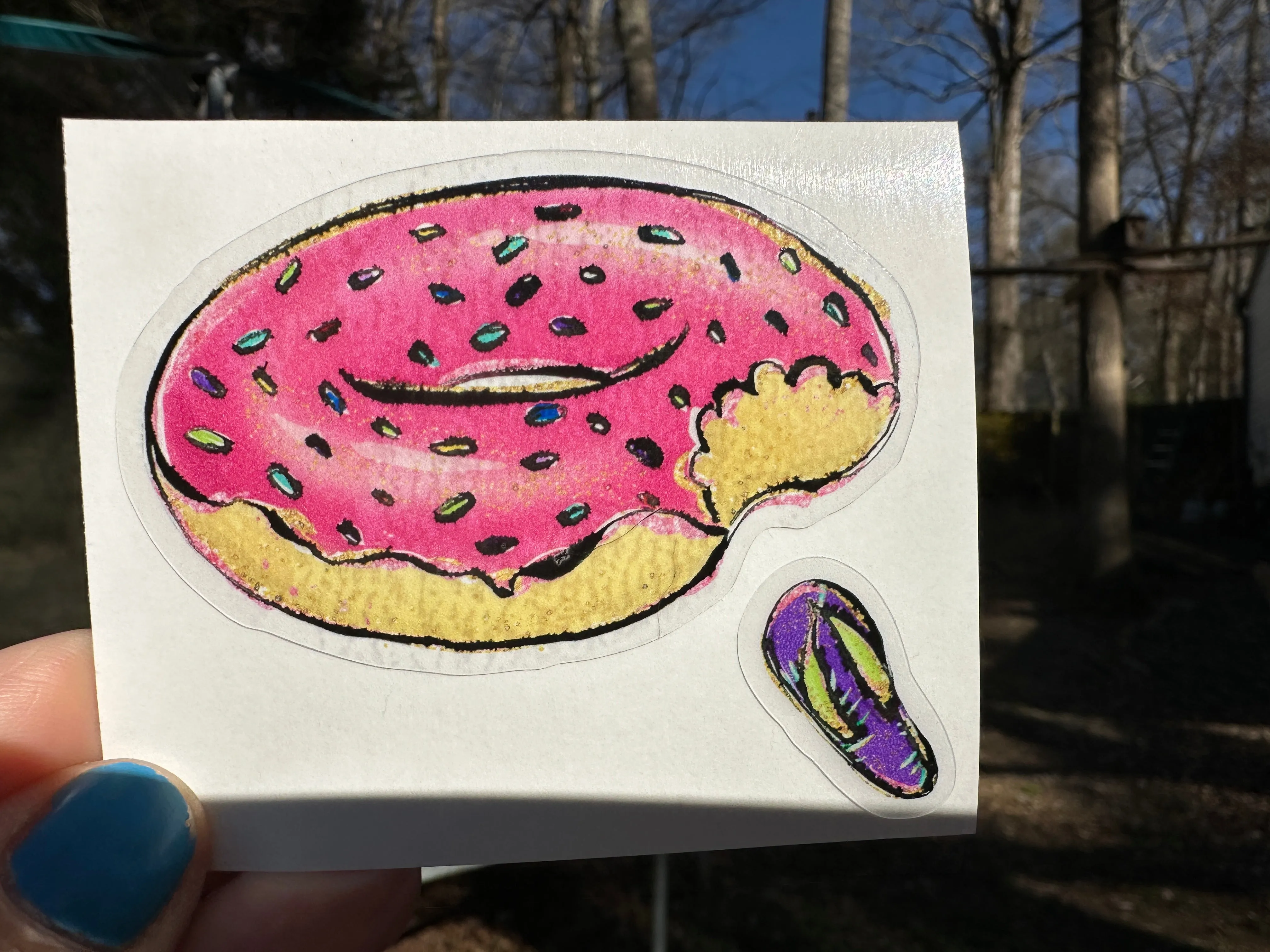 Sticker | 40K | Donut Pool Float | Waterproof Vinyl Sticker | White | Clear | Permanent | Removable | Window Cling | Glitter | Holographic