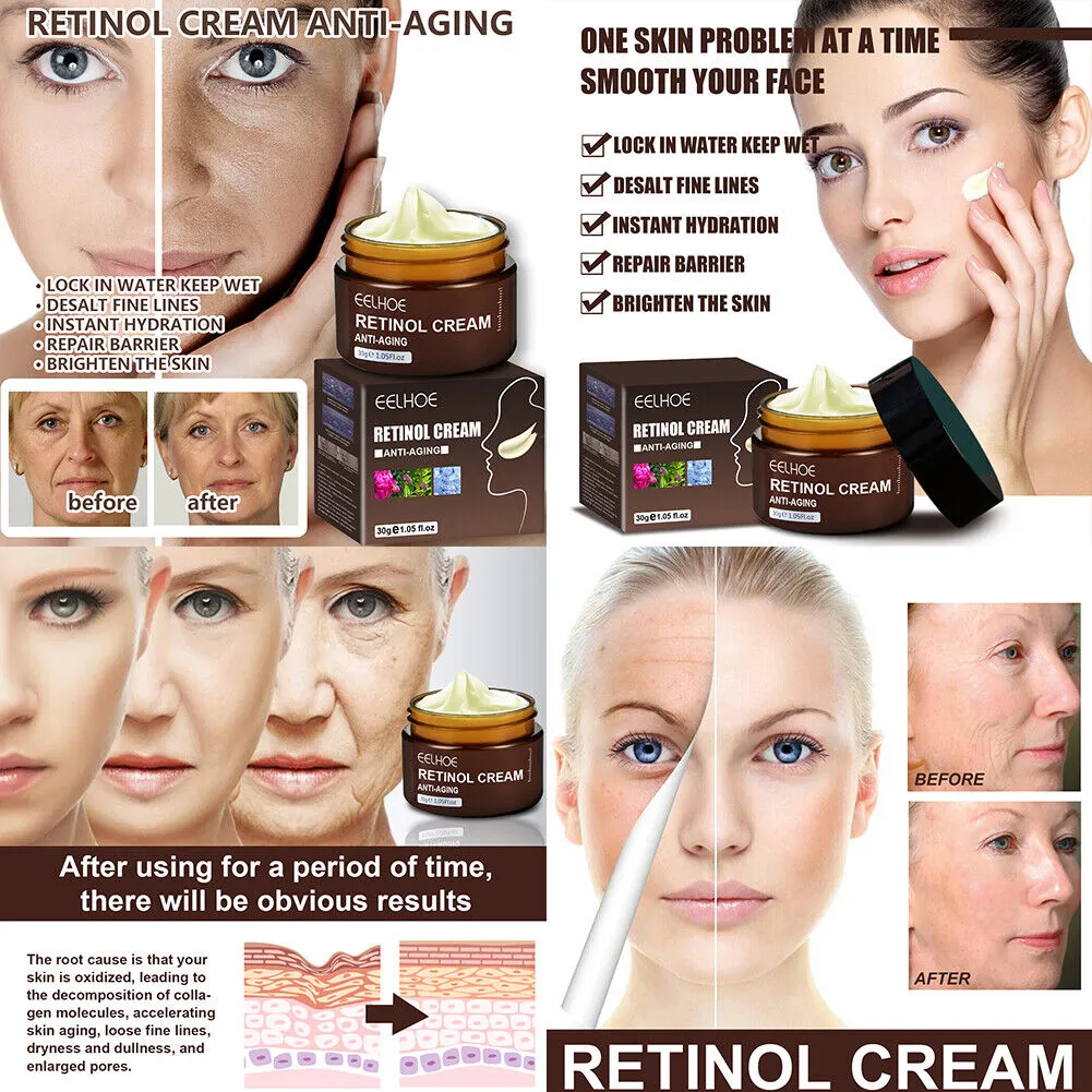 US 1-2 Pcs Anti-Wrinkle Face Retinol Cream Anti-Aging Moisturizer Firming Facial