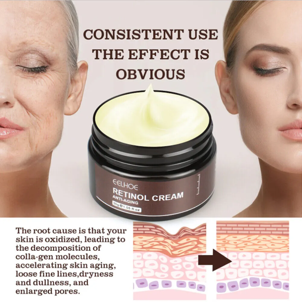 US 1-2 Pcs Anti-Wrinkle Face Retinol Cream Anti-Aging Moisturizer Firming Facial