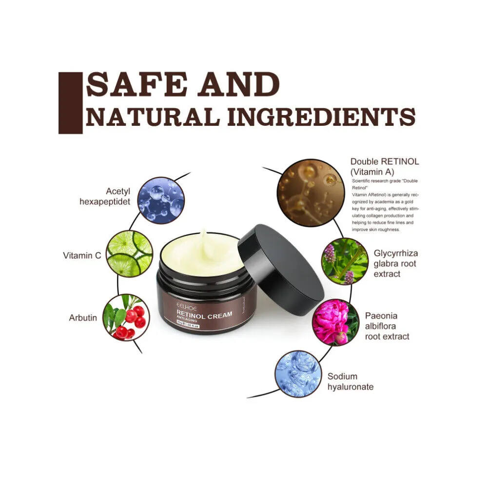 US 1-2 Pcs Anti-Wrinkle Face Retinol Cream Anti-Aging Moisturizer Firming Facial