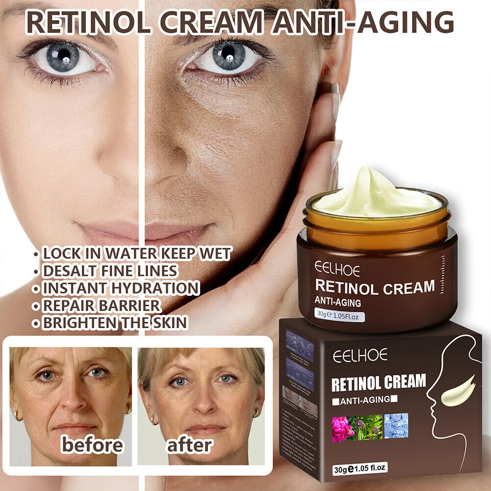 US 1-2 Pcs Anti-Wrinkle Face Retinol Cream Anti-Aging Moisturizer Firming Facial