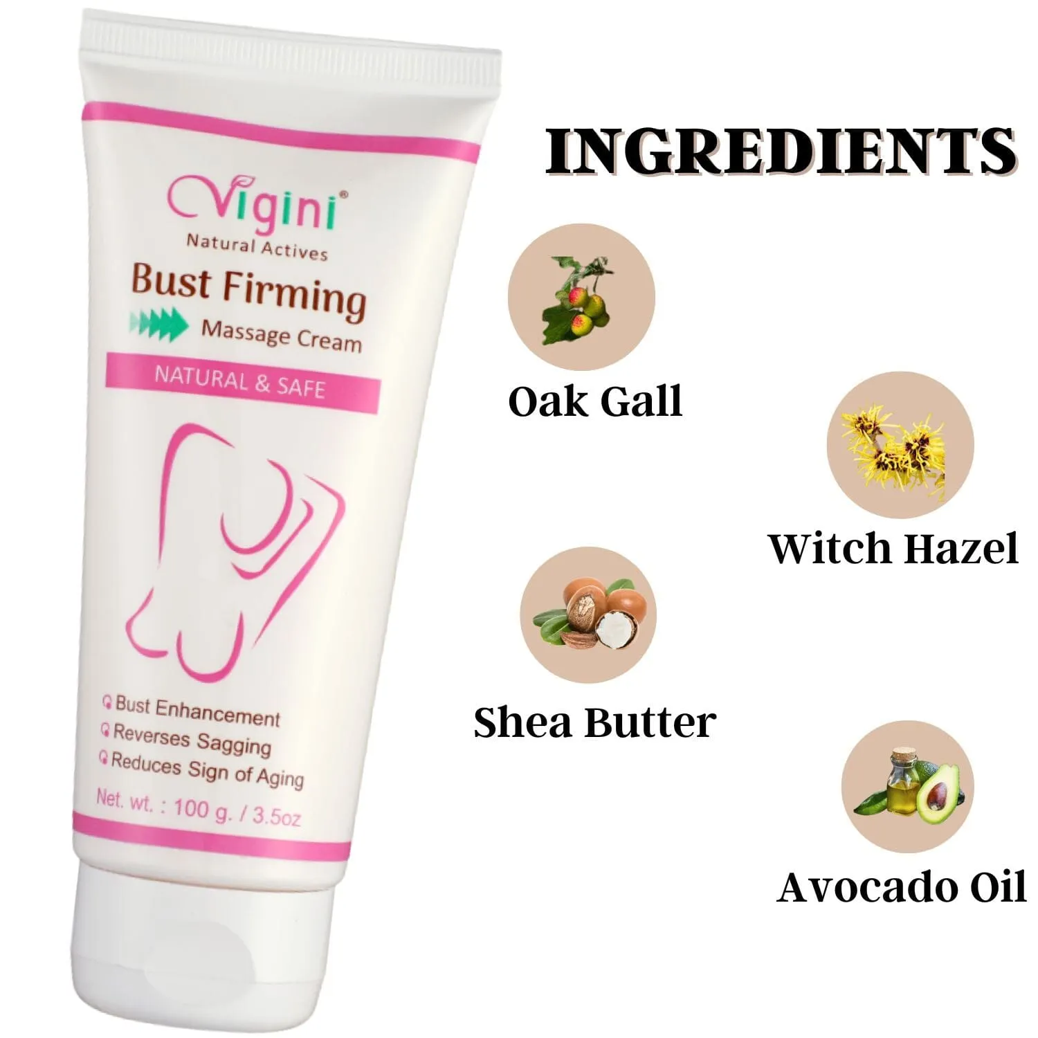 Vigini Breast Enlargement  Enhancement Size Increase Bust Full Growth  36 Firming Tightening Oil Cream For Women Anti-Aging Sagging 100g.