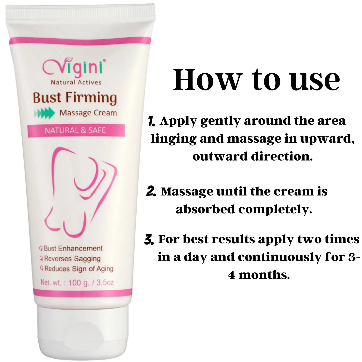 Vigini Breast Enlargement  Enhancement Size Increase Bust Full Growth  36 Firming Tightening Oil Cream For Women Anti-Aging Sagging 100g.