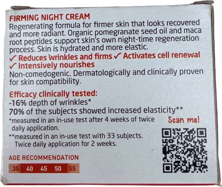 Weleda Firming Night Cream Pomegranate & Maca Peptides 40ml