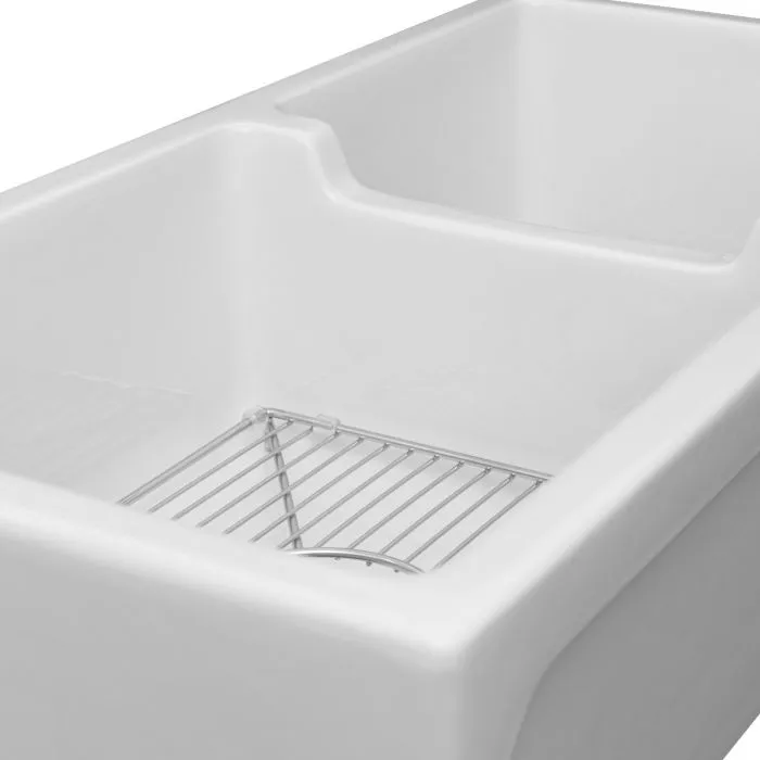 ZLINE Farmhouse Reversible Fireclay Sink in White Gloss (FRC5121-WH-36)