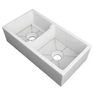 ZLINE Farmhouse Reversible Fireclay Sink in White Gloss (FRC5121-WH-36)