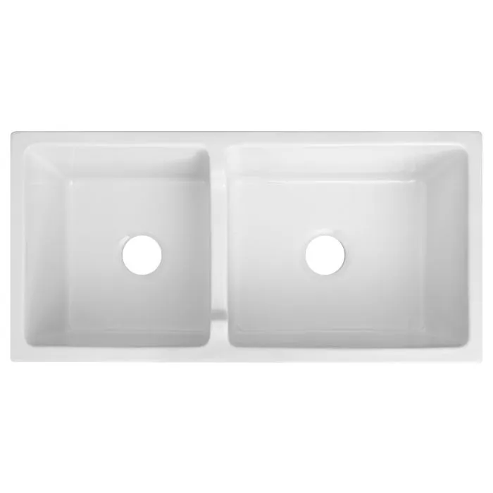 ZLINE Farmhouse Reversible Fireclay Sink in White Gloss (FRC5121-WH-36)