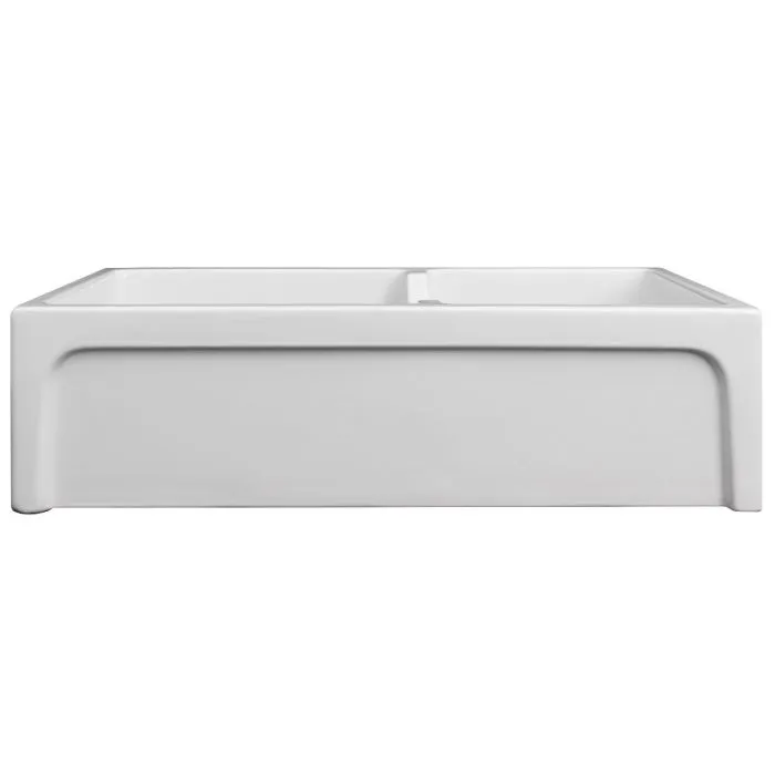 ZLINE Farmhouse Reversible Fireclay Sink in White Gloss (FRC5121-WH-36)